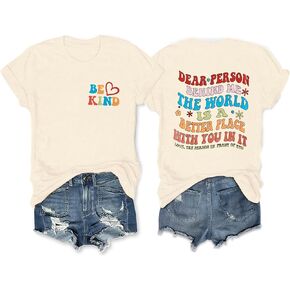 Be Kind Womens T Shirts Cute Graphic Blessed Shirt Short Sleeve Tees Funny Inspirational T-Shirt Teacher Tops in Kuwait