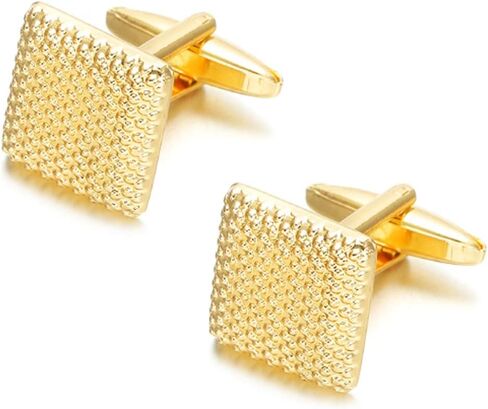 Gold Metal Textured Cuff Links Luxury French Tuxedo Shirt Cufflinks in Kuwait