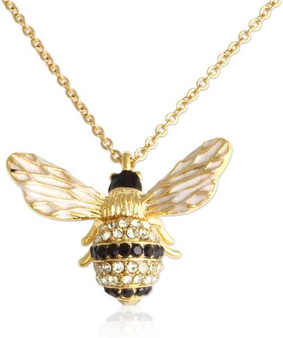 LAONATO Crystal Bumble Bee Necklace 14K Gold Plated Honeybee necklace for Women Teen girls in Saudi Arabia