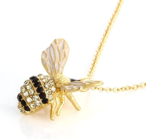 LAONATO Crystal Bumble Bee Necklace 14K Gold Plated Honeybee necklace for Women Teen girls in Saudi Arabia