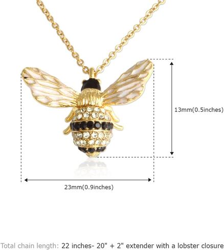LAONATO Crystal Bumble Bee Necklace 14K Gold Plated Honeybee necklace for Women Teen girls in Saudi Arabia