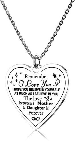 Jewelady To My Daughter Necklace from Mom Dad,Heart Pendant Charm Inspirational Christmas Birthday Graduation Valentines Gifts for women teen girl,family & friendship gifts. in Saudi Arabia