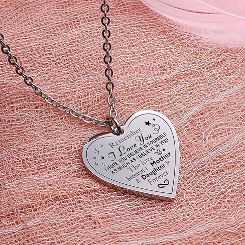 Jewelady To My Daughter Necklace from Mom Dad,Heart Pendant Charm Inspirational Christmas Birthday Graduation Valentines Gifts for women teen girl,family & friendship gifts. in Saudi Arabia