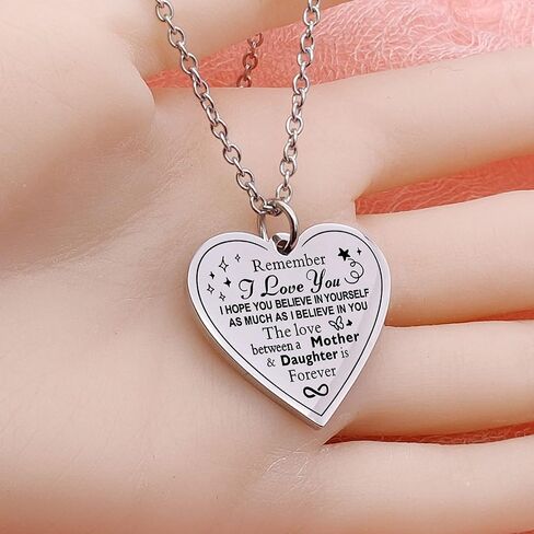 Jewelady To My Daughter Necklace from Mom Dad,Heart Pendant Charm Inspirational Christmas Birthday Graduation Valentines Gifts for women teen girl,family & friendship gifts. in Saudi Arabia