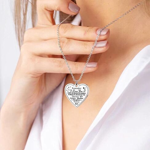 Jewelady To My Daughter Necklace from Mom Dad,Heart Pendant Charm Inspirational Christmas Birthday Graduation Valentines Gifts for women teen girl,family & friendship gifts. in Saudi Arabia