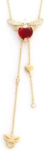 LAONATO Crystal Bumble Bee Necklace 14K Gold Plated Honeybee necklace for Women Teen girls in Saudi Arabia