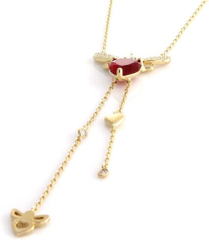 LAONATO Crystal Bumble Bee Necklace 14K Gold Plated Honeybee necklace for Women Teen girls in Saudi Arabia