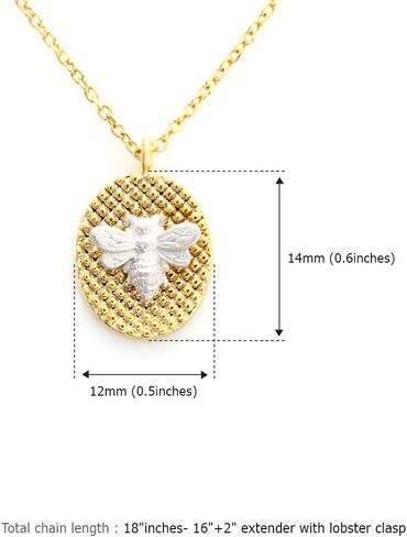 LAONATO Crystal Bumble Bee Necklace 14K Gold Plated Honeybee necklace for Women Teen girls in Saudi Arabia