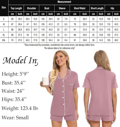 طقم بيجامات YOPUGEE للسيدات بأزرار سفلية بأكمام قصيرة، ملابس نوم للعروس الناعمة من Pj Lounge Set، Taro Purple-L in Kuwait