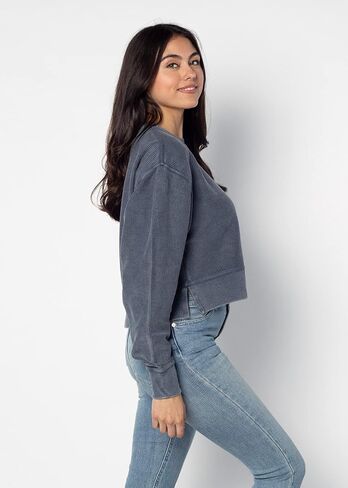 chicka-d Women's Corded Boxy Pullover in Saudi Arabia