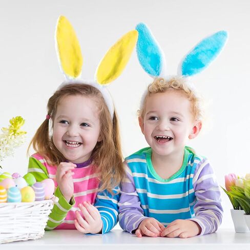 LOVESTOWN 4PCS Bunny Ear Headbands, Rabbit Ear Hairbands Bendable Bunny Hair Hoop 4 Colors for Easter Costume Birthday Party Favor Adults Kids Cosplay in Saudi Arabia