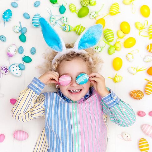 LOVESTOWN 4PCS Bunny Ear Headbands, Rabbit Ear Hairbands Bendable Bunny Hair Hoop 4 Colors for Easter Costume Birthday Party Favor Adults Kids Cosplay in Saudi Arabia