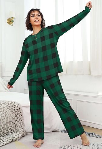 طقم بيجامة نسائي من syoss بأكمام طويلة وملابس نوم مكونة من قطعتين PJ Sets L-4XL in Saudi Arabia