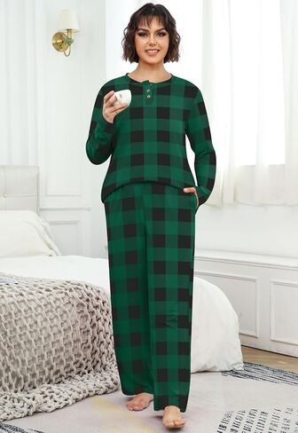 طقم بيجامة نسائي من syoss بأكمام طويلة وملابس نوم مكونة من قطعتين PJ Sets L-4XL in Saudi Arabia