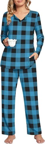 طقم بيجامة نسائي من syoss بأكمام طويلة وملابس نوم مكونة من قطعتين PJ Sets L-4XL in Kuwait