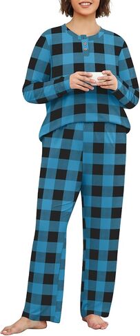 طقم بيجامة نسائي من syoss بأكمام طويلة وملابس نوم مكونة من قطعتين PJ Sets L-4XL in Kuwait