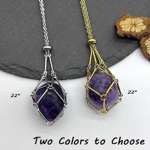 Crystal Necklace Holder, Adjustable Crystal Stone Holder Necklace, Crystal Holding Necklace, Crystal Cage Necklace for Valentine's Day, Birthday, and Holiday Gifts in Kuwait