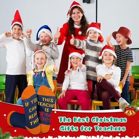 Xtinmee 30 Pairs Christmas Teacher Socks Gifts for Teachers Appreciation Funny Novelty Socks If You Can Read This Socks in Saudi Arabia