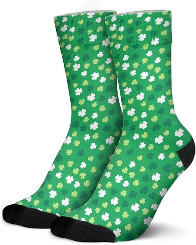 جوارب Xblessing St Patricks Day للرجال والنساء، هدايا أزياء Saint Pattys للبالغين، جوارب البرسيم الأخضر الأيرلندي in Saudi Arabia