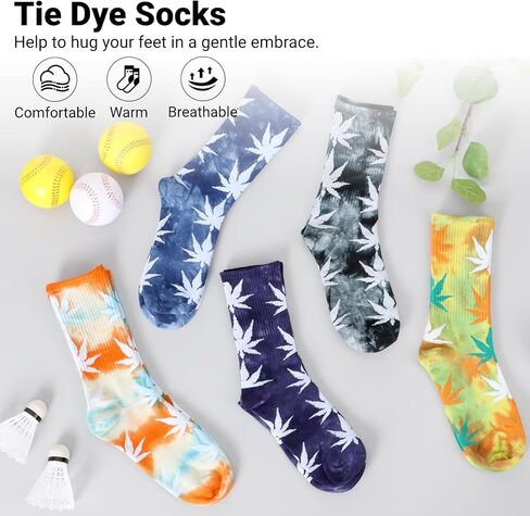 COYLINK Tie Dye Novelty Socks, As Shown, One size in Kuwait