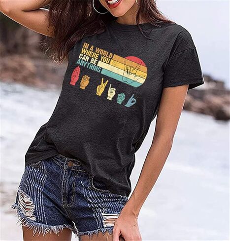 Women Be Kind Autism Awareness Shirt Inspirational Teacher Tshirt in a Wolrl Where You Can Be Anything Kindnessed Graphic Top in Kuwait