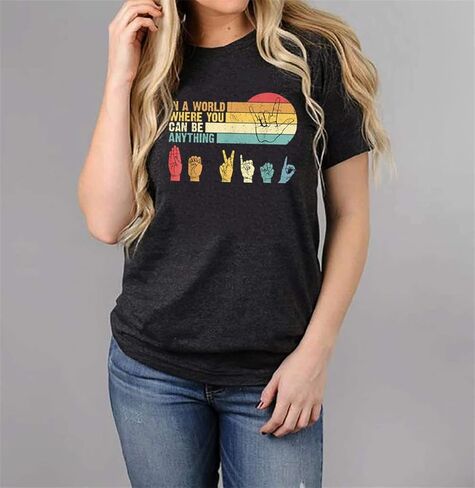 Women Be Kind Autism Awareness Shirt Inspirational Teacher Tshirt in a Wolrl Where You Can Be Anything Kindnessed Graphic Top in Kuwait