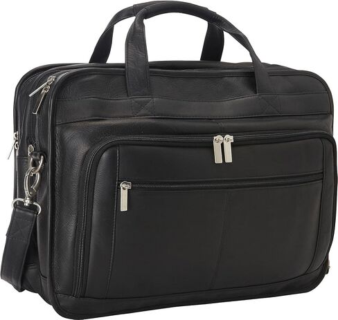 حقيبة كمبيوتر محمول جلدية كبيرة الحجم من Le Donne بمقابض مزدوجة، 17.25 بوصة × 13 بوصة × 8 بوصة in Kuwait