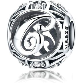 Eternalll Jewellery Letter Beads for Bracelets Authentic 925 Sterling Silver Initial A-Z Alphabet Beads for Pandora Charms Womens Bracelets or Necklace DIY Jewelry in Kuwait
