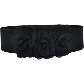 QIANXISUN Women's Elastic Wide Waist Belt Three-Flower Stretch Corset Sweet Casual Elegant for Dress Plus Size in Saudi Arabia