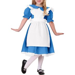 فستان أليس الفاخر للأطفال من أليس في بلاد العجائب للفتيات في الهالوين من عمر 5 إلى 14 سنة in Kuwait