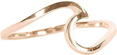 Pura Vida Rose Gold Coated Wave Ring - Gold Plated .925 Sterling Silver - Size 8 in Saudi Arabia