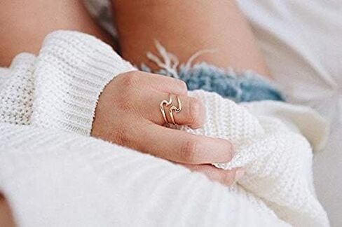 Pura Vida Rose Gold Coated Wave Ring - Gold Plated .925 Sterling Silver - Size 8 in Saudi Arabia