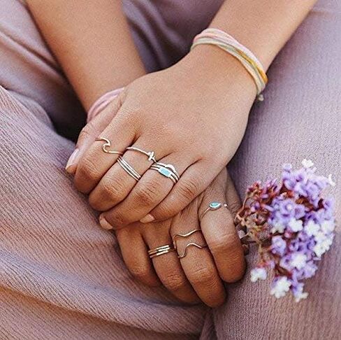 Pura Vida Rose Gold Coated Wave Ring - Gold Plated .925 Sterling Silver - Size 8 in Saudi Arabia
