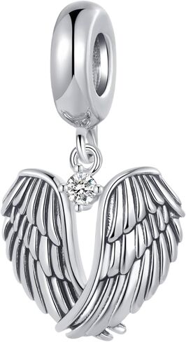 LSxAB Guardien Angel Wings Charm Compatible Pandora Charm Bracelet Women Protect Good Luck Lucky Girls Family Friends Anniversary Birthday, No Gemstone in Saudi Arabia