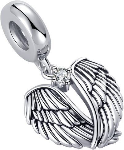 LSxAB Guardien Angel Wings Charm Compatible Pandora Charm Bracelet Women Protect Good Luck Lucky Girls Family Friends Anniversary Birthday, No Gemstone in Saudi Arabia