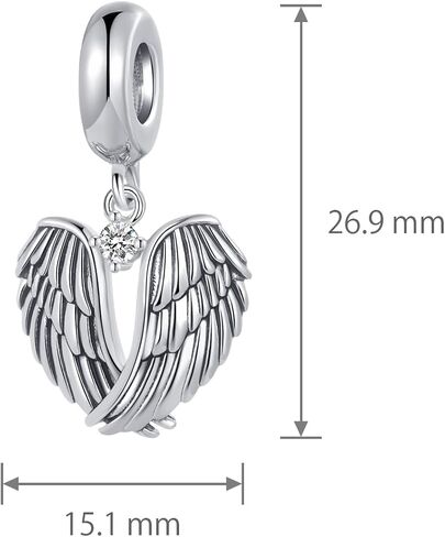 LSxAB Guardien Angel Wings Charm Compatible Pandora Charm Bracelet Women Protect Good Luck Lucky Girls Family Friends Anniversary Birthday, No Gemstone in Saudi Arabia