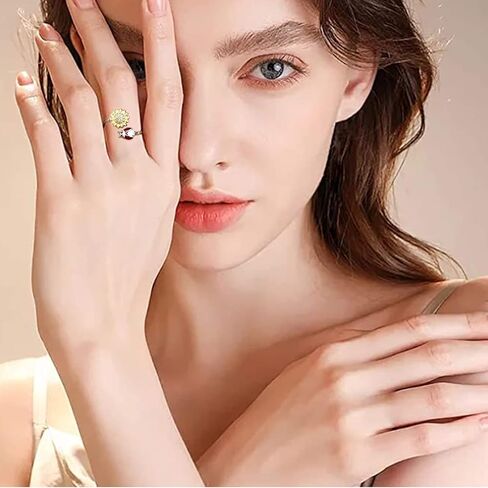 S925 Sterling Silver Sunflower Ladybug Ring Bracelet Earrings Set - I Love You Forever Gifts for Women Girls in Kuwait