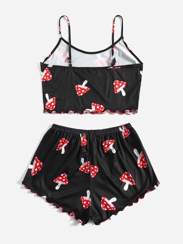 WDIRARA Women's 2 Piece Sleepwear Cartoon Dinosaur Print Sleeveless Cami Top and Short Pajama Set in Saudi Arabia