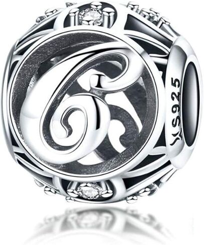 Eternalll Jewellery Letter Beads for Bracelets Authentic 925 Sterling Silver Initial A-Z Alphabet Beads for Pandora Charms Womens Bracelets or Necklace DIY Jewelry in Kuwait