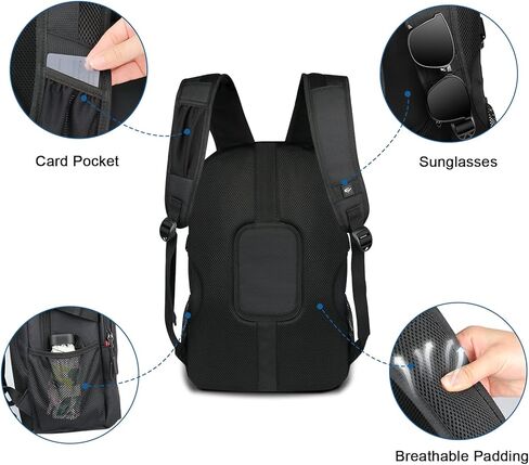 Dobaly 17 inch Travel Laptop Backpack, Business Backpack with USB Charging Port, Water Resistant College School Rucksack Work Backpack Hiking Daypack for Men - Black in Kuwait