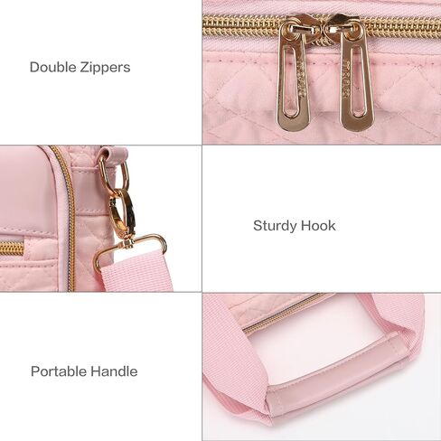 MOSISO Laptop Bag for Women, 15.6 inch Computer Bag Compatible with MacBook 16 inch, HP, Dell, Lenovo, Asus, Razer Notebook, Square Quilted Thicken Messenger Bag with 3 Pockets & Strap & Belt, Pink in Saudi Arabia