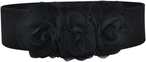 QIANXISUN Women's Elastic Wide Waist Belt Three-Flower Stretch Corset Sweet Casual Elegant for Dress Plus Size in Saudi Arabia