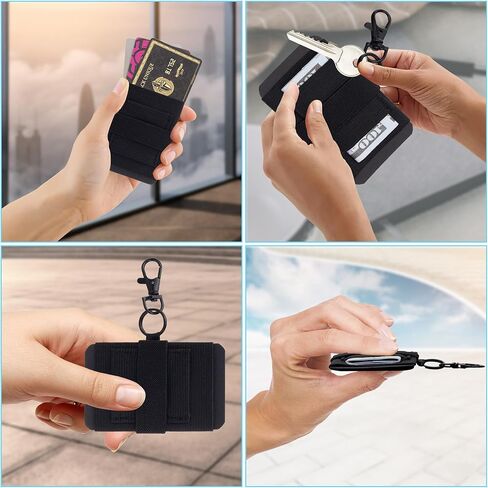 جوير محفظة بسيطة مرنة ورفيعة للرجال والنساء، حامل بطاقات الائتمان رفيع للغاية وحامل بطاقات قابل للتمدد (اسود1)، اسود 1 in Kuwait