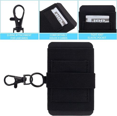 جوير محفظة بسيطة مرنة ورفيعة للرجال والنساء، حامل بطاقات الائتمان رفيع للغاية وحامل بطاقات قابل للتمدد (اسود1)، اسود 1 in Kuwait