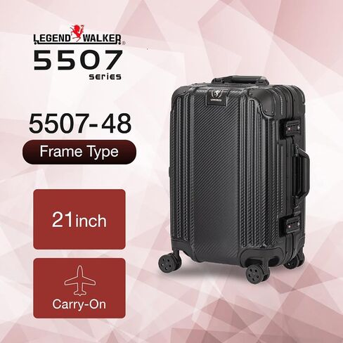 LEGEND WALKER Aluminum Frame Luggage, Carry-On,21-inch, BlackCarbon,5507-48-BKCB in Kuwait