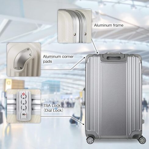 LEGEND WALKER Aluminum Frame Luggage, Carry-On,21-inch, BlackCarbon,5507-48-BKCB in Kuwait