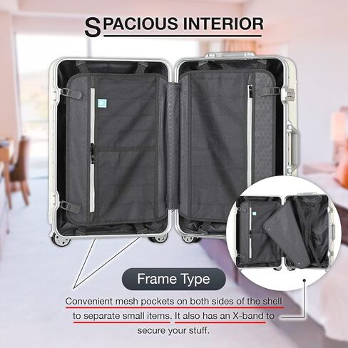 LEGEND WALKER Aluminum Frame Luggage, Carry-On,21-inch, BlackCarbon,5507-48-BKCB in Kuwait