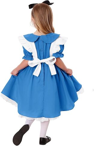 فستان أليس الفاخر للأطفال من أليس في بلاد العجائب للفتيات في الهالوين من عمر 5 إلى 14 سنة in Kuwait