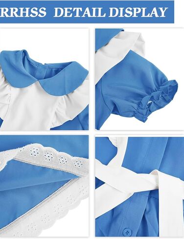 فستان أليس الفاخر للأطفال من أليس في بلاد العجائب للفتيات في الهالوين من عمر 5 إلى 14 سنة in Kuwait