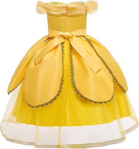 REXREII Belle Princess Beauty and the Beast Costume Girls Halloween Christmas Fancy Party Birthday Evening Gown w/Accessories in Saudi Arabia